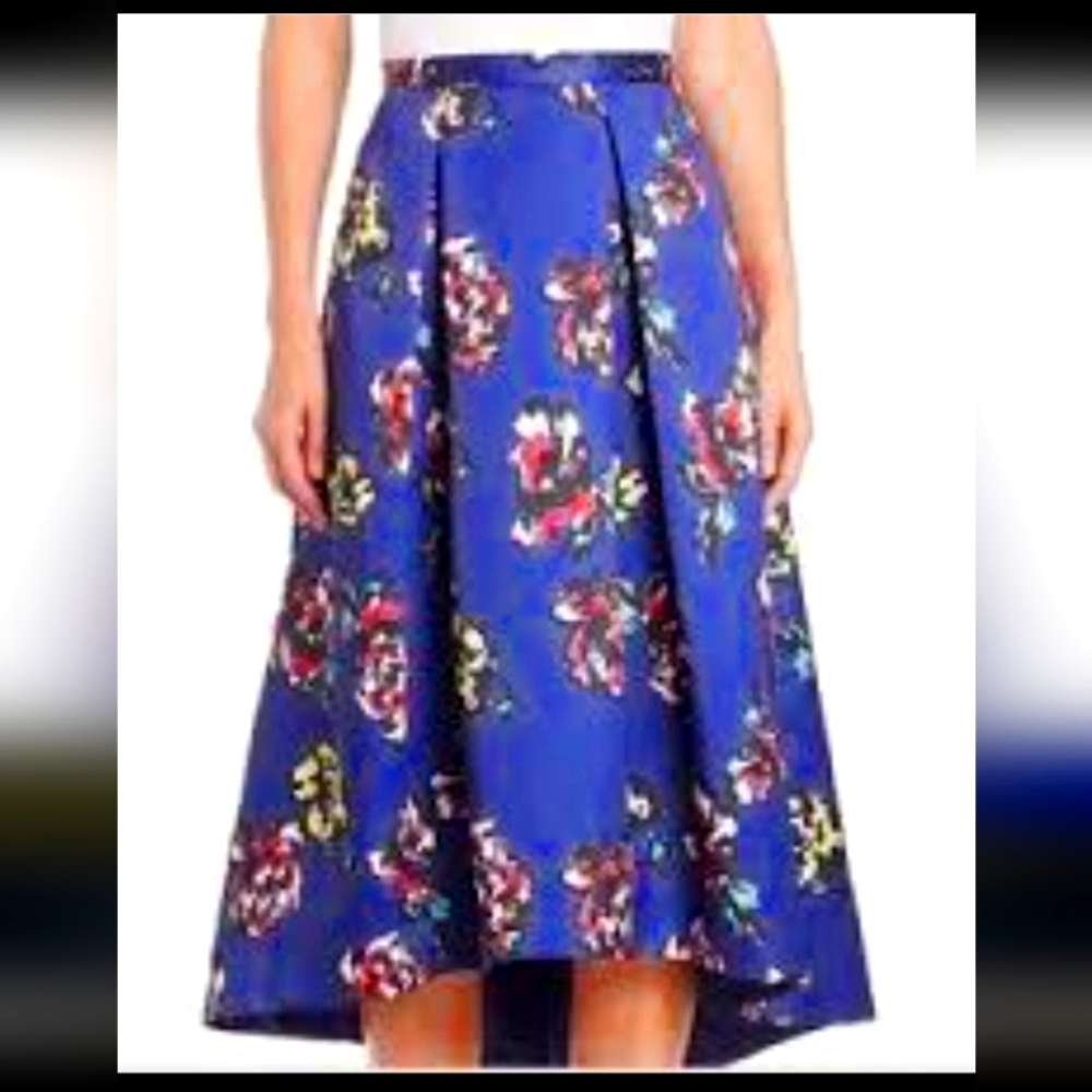 Floral Blue Midi Skirt